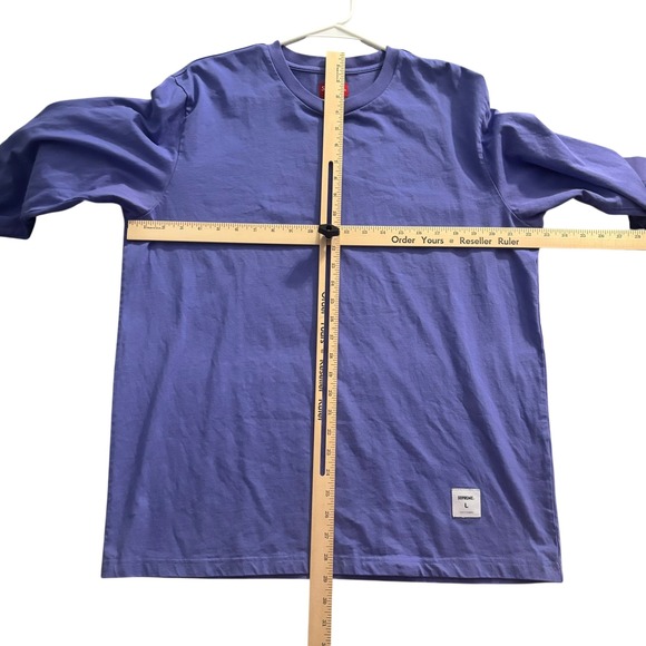 Supreme Shirt Mens Large Trademark Long Sleeve 2019 Purple Gold Back Text Cotton - Picture 6 of 11